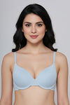 Zivame Padded Plunge Wired Medium Coverage Tshirt Bra - Ice Water — thumbnail 1